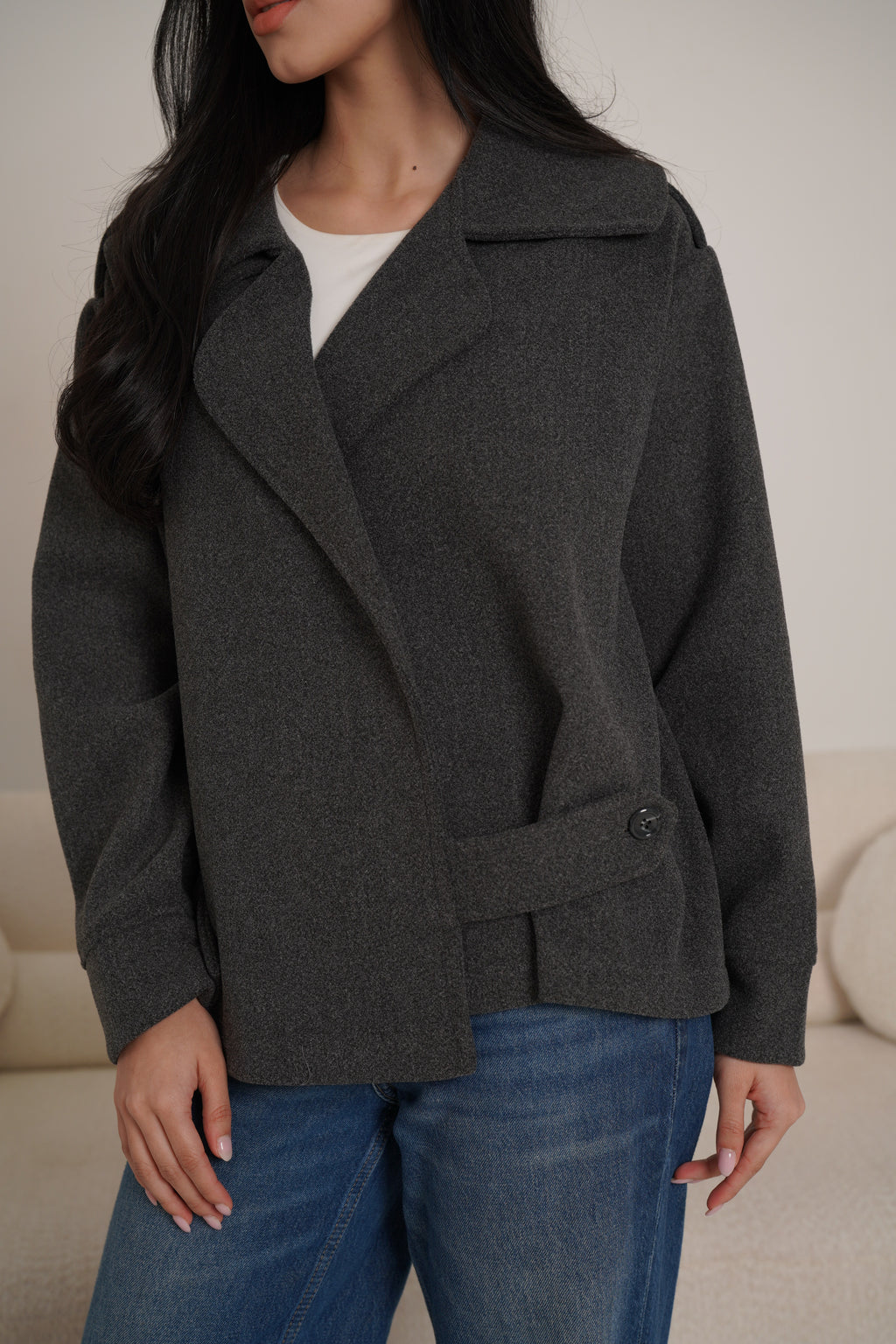 Trench jacket in gray