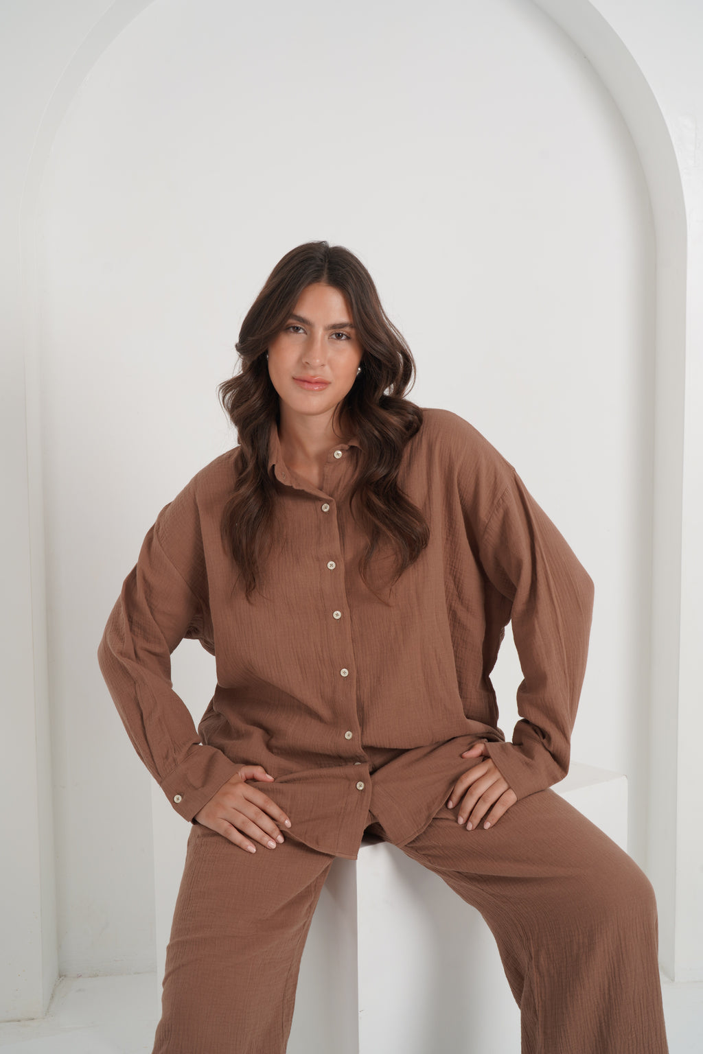 CRINKLE SET IN BROWN