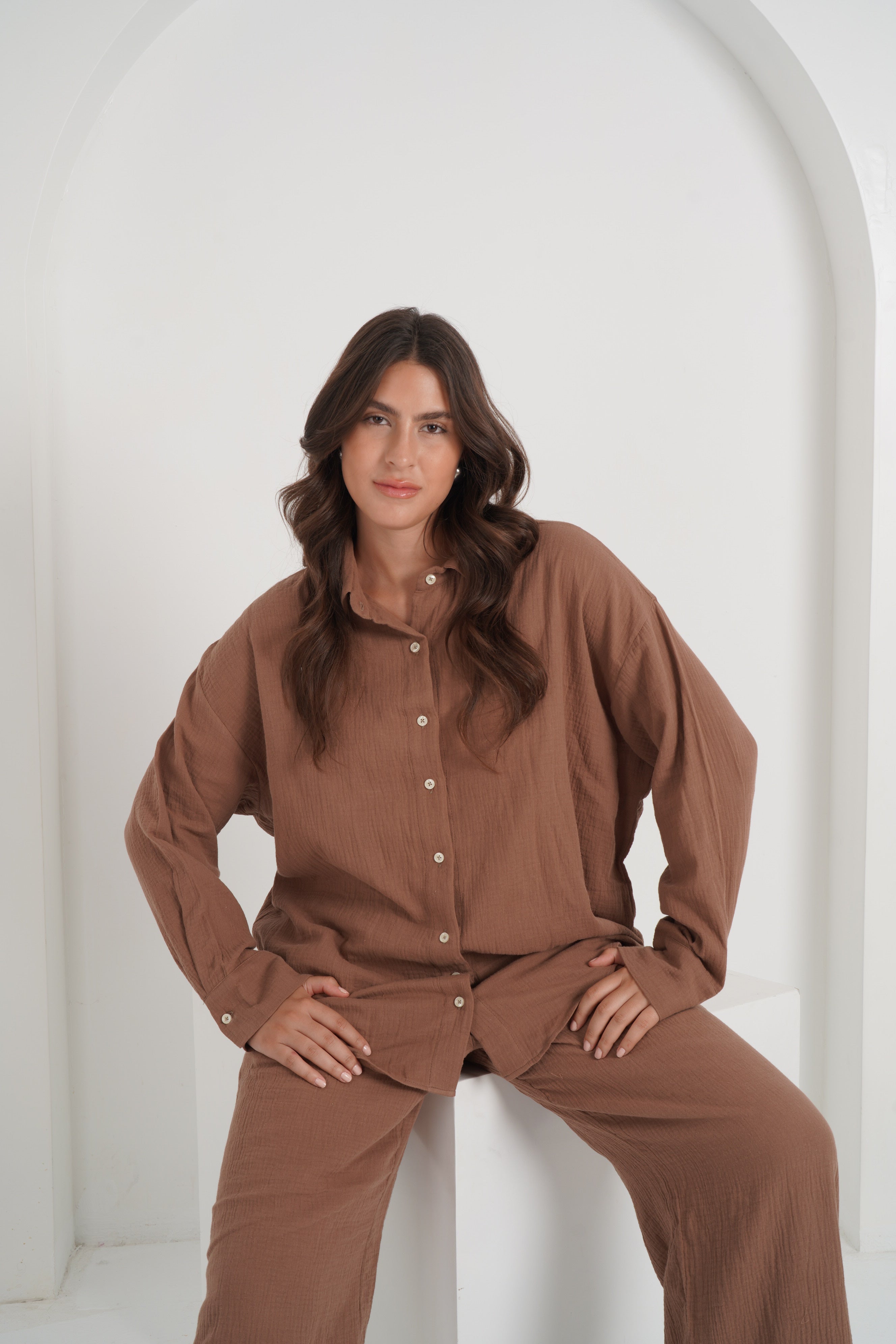 CRINKLE SET IN BROWN