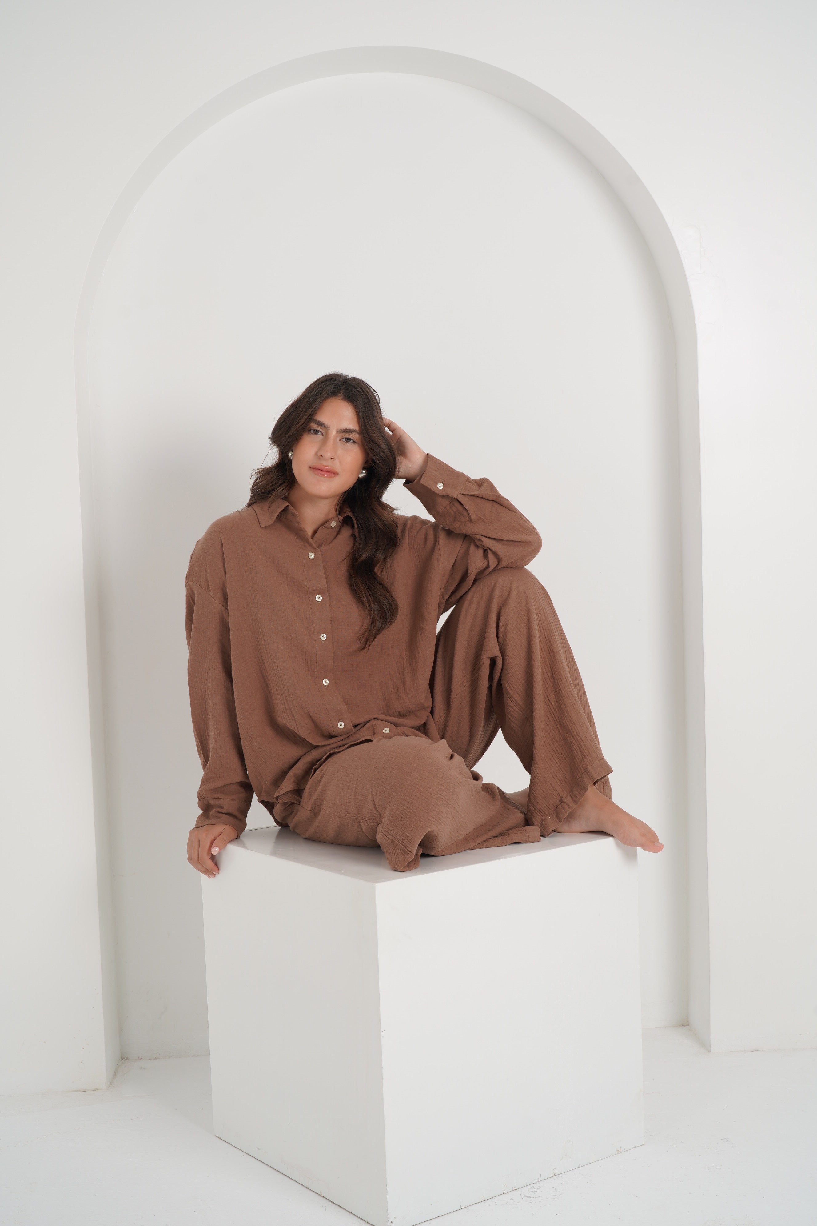 CRINKLE SET IN BROWN