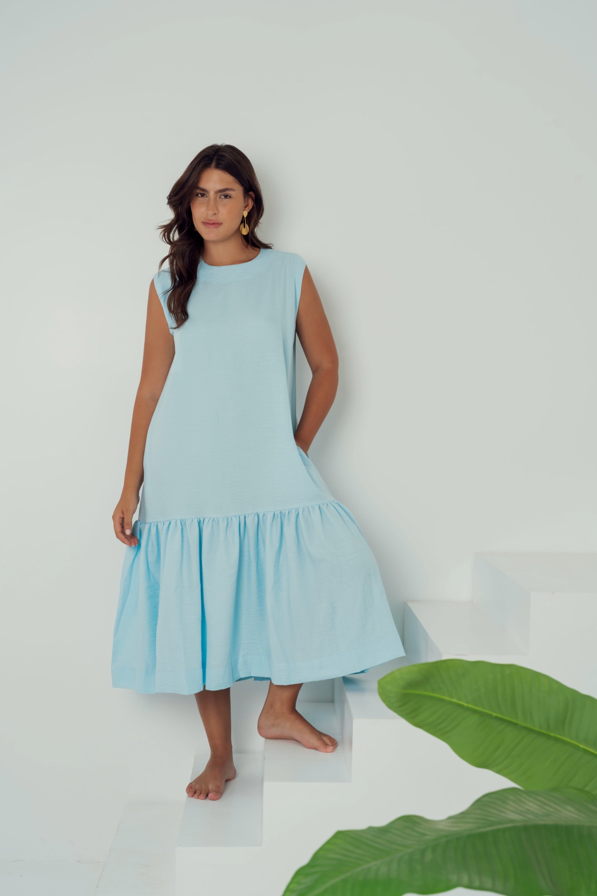 BREEZY SUMMER DRESS IN BABY BLUE